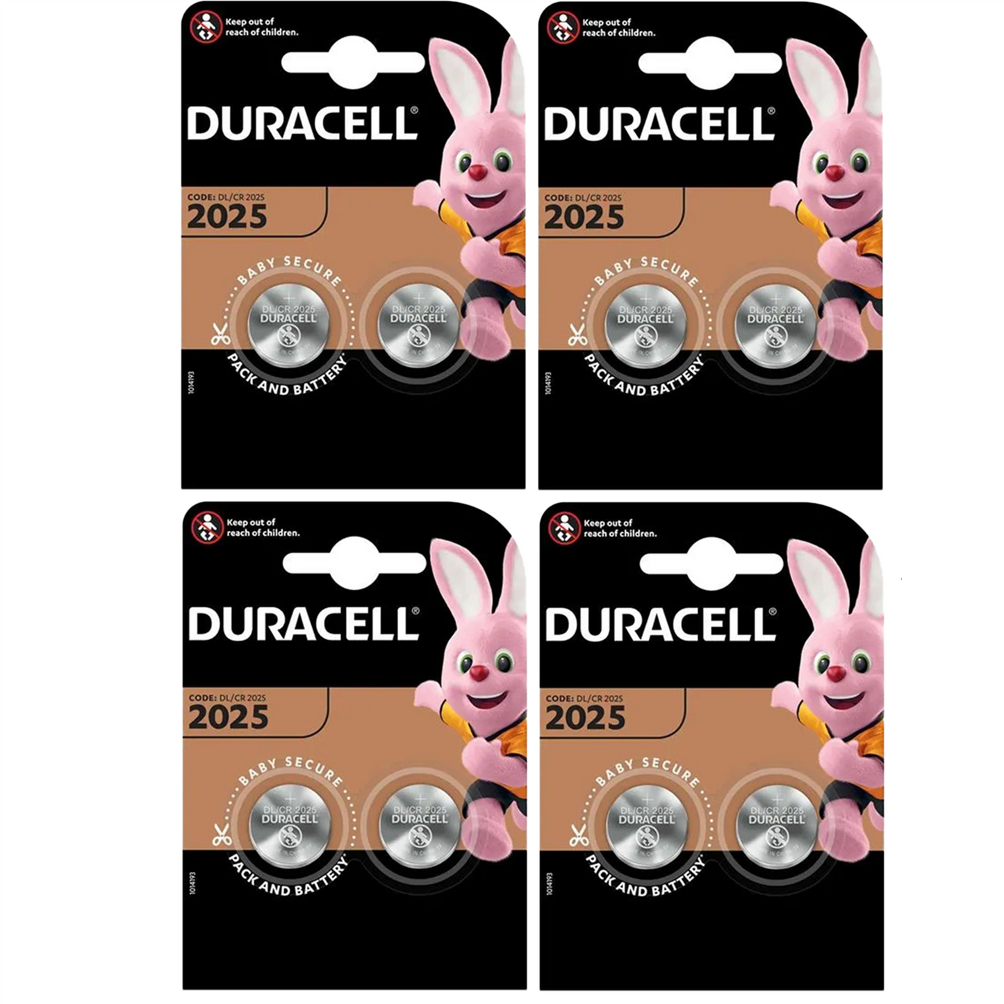 Duracell CR2025 3V Lithium Coin Cell Battery – Pack of 8