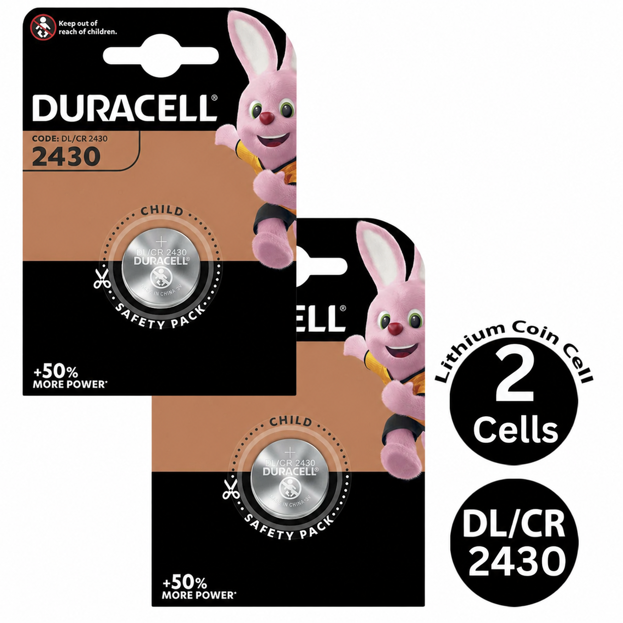 Duracell CR2430 3V Lithium Coin Cell Battery