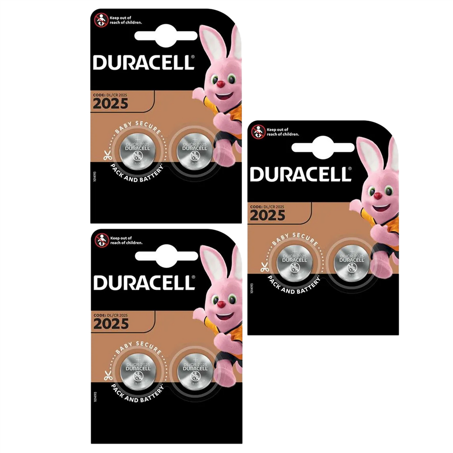 Duracell CR2025 3V Lithium Coin Cell Battery – Pack of 6
