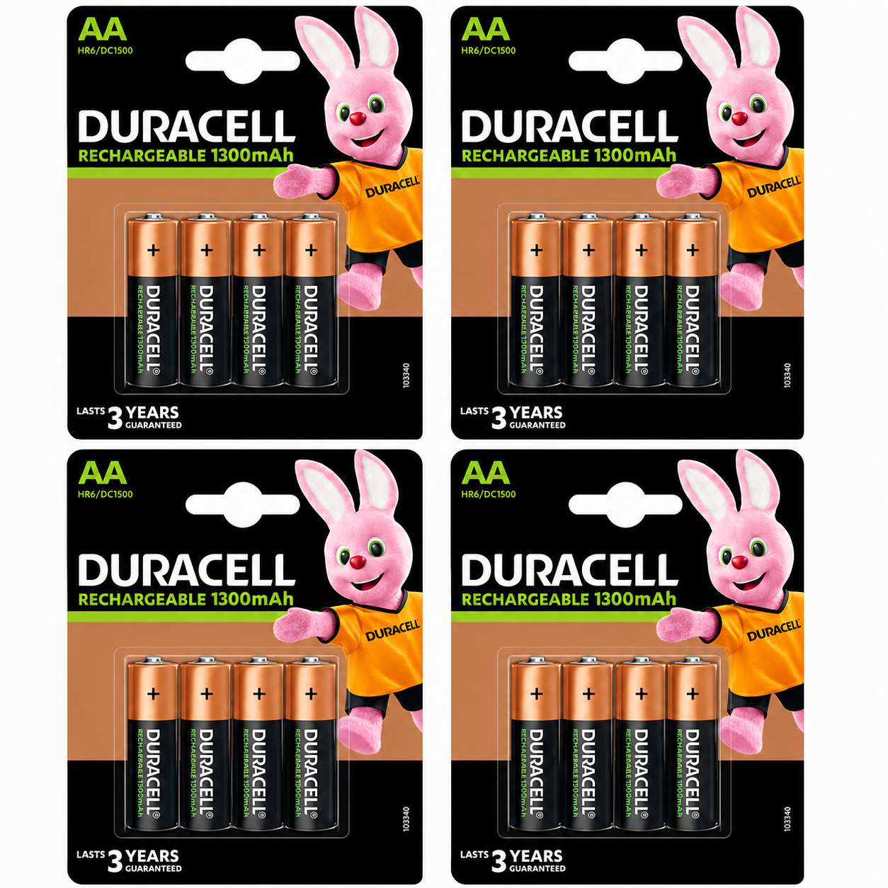 Duracell AA 1300mAh Rechargeable Battery HR6 NiMH 1.2V – Pack of 16