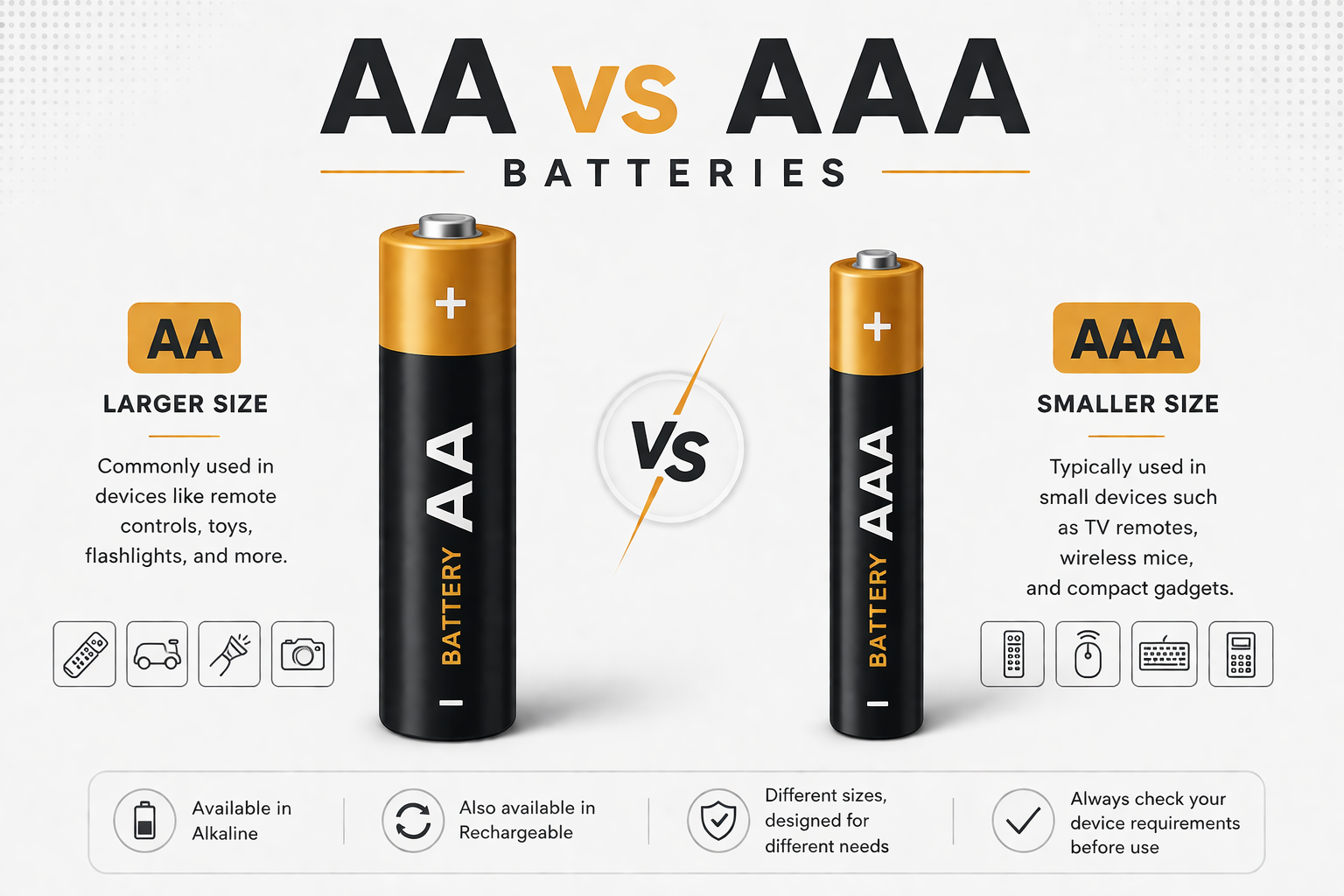 AA vs AAA Batteries: What’s the Difference?