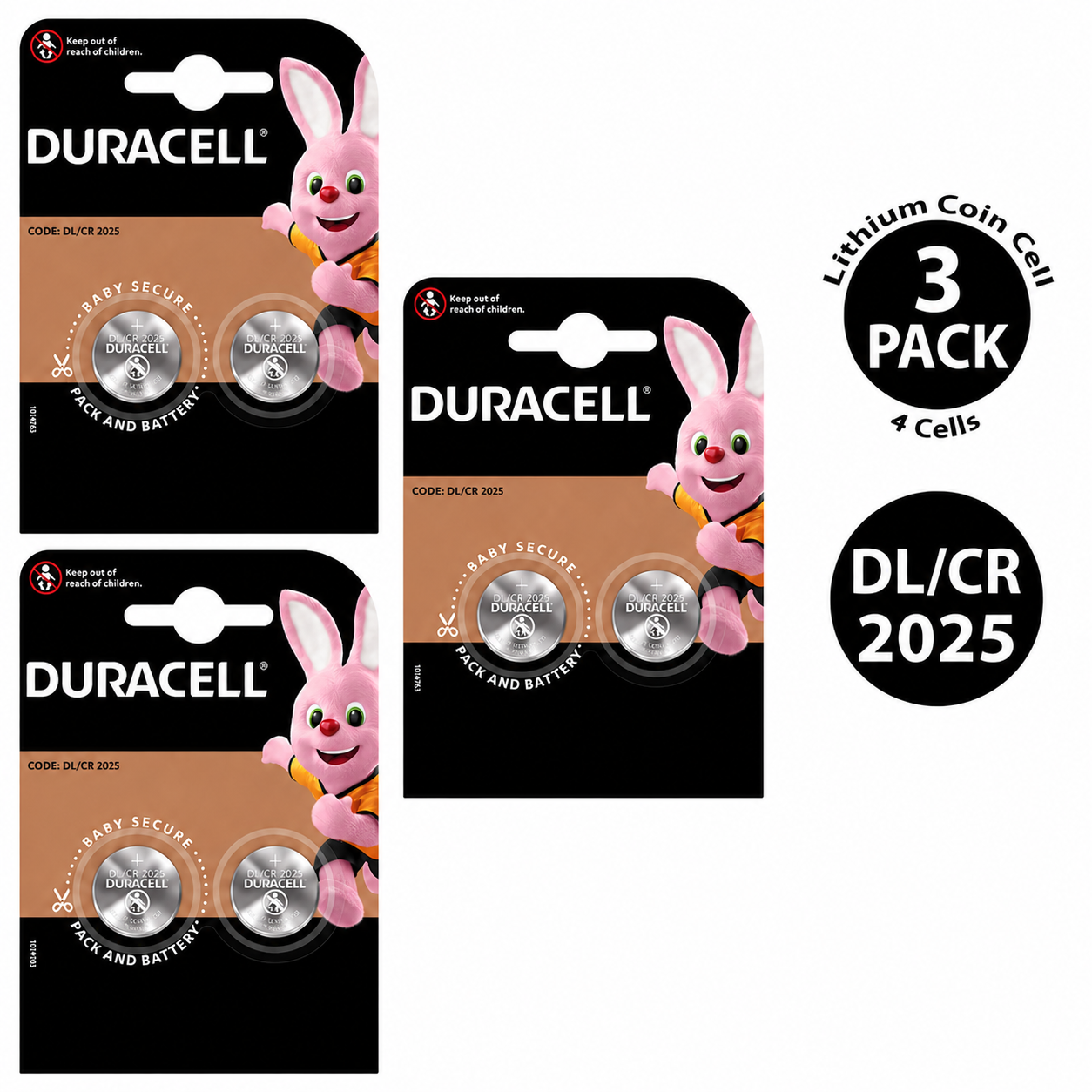 Duracell CR2025 3V Lithium Coin Cell Battery