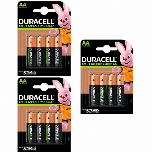 Duracell AA 2500mAh Rechargeable Battery HR6 NiMH 1.2V – Pack of 12