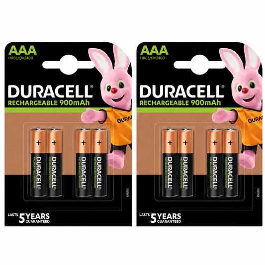 Duracell AAA 900mAh Rechargeable Battery HR03 NiMH 1.2V – Pack of 8