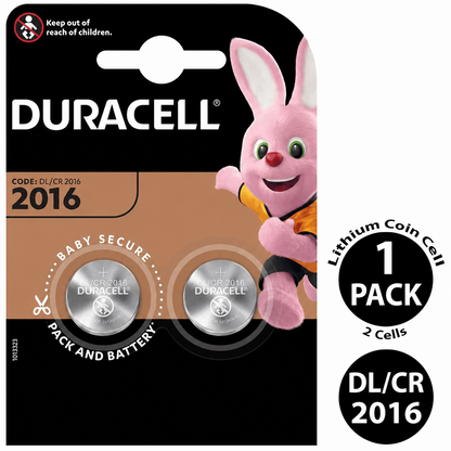Duracell CR2016 3V Lithium Coin Cell Battery