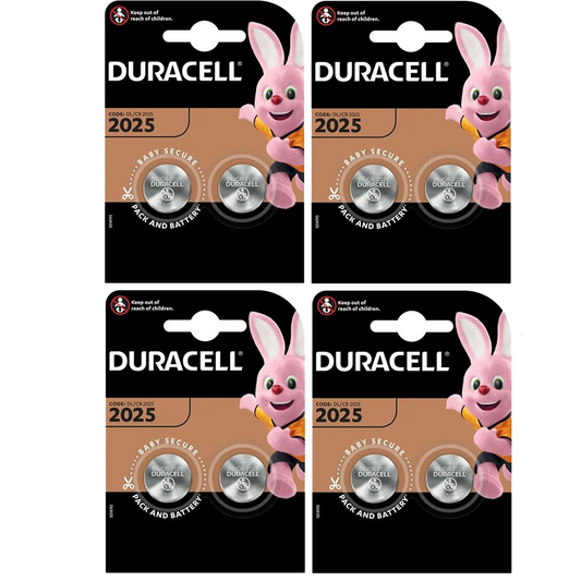 Duracell CR2025 3V Lithium Coin Cell Battery – Pack of 8