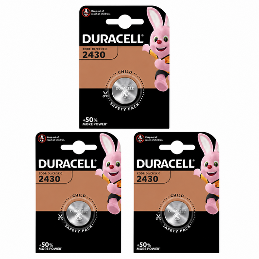 Duracell CR2430 3V Lithium Coin Cell Battery – Pack of 3