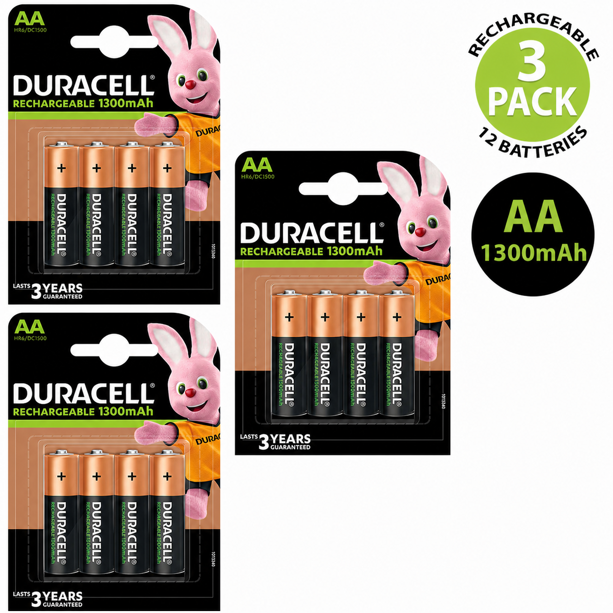 Duracell AA 1300mAh Rechargeable Battery HR6 NiMH 1.2V