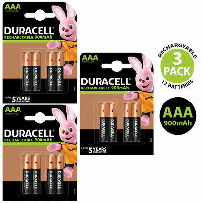 Duracell AAA 900mAh Rechargeable Battery HR03 NiMH 1.2V