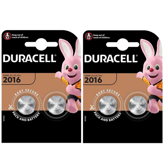 Duracell CR2016 3V Lithium Coin Cell Battery – Pack of 4