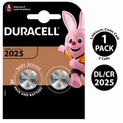 Duracell CR2025 3V Lithium Coin Cell Battery