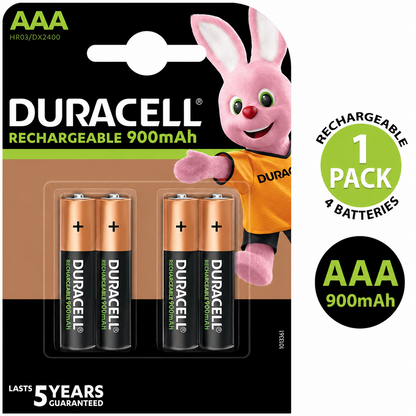 Duracell AAA 900mAh Rechargeable Battery HR03 NiMH 1.2V