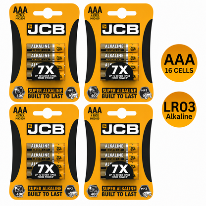 JCB AAA 1.5V Super Alkaline LR03 Battery – Pack of 4