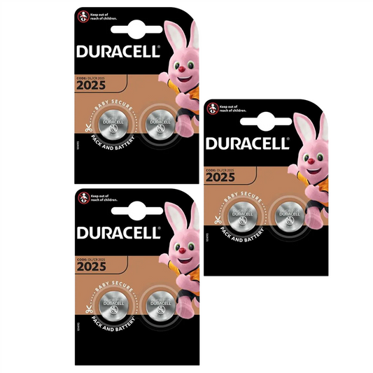 Duracell CR2025 3V Lithium Coin Cell Battery – Pack of 6