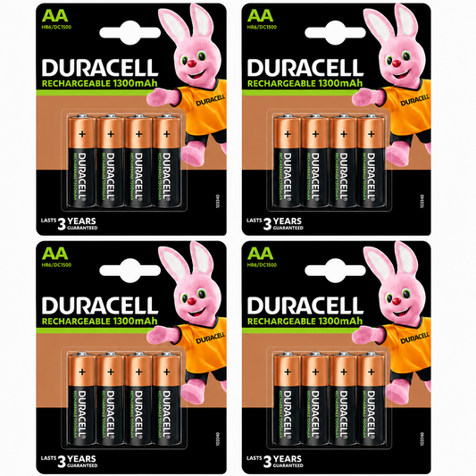 Duracell AA 1300mAh Rechargeable Battery HR6 NiMH 1.2V – Pack of 16