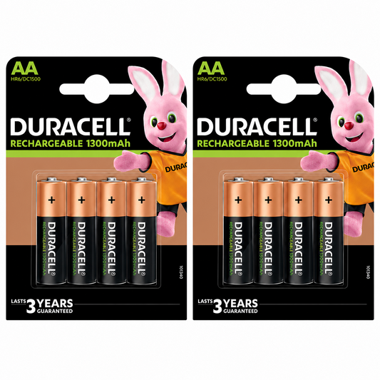 Duracell AA 1300mAh Rechargeable Battery HR6 NiMH 1.2V – Pack of 8