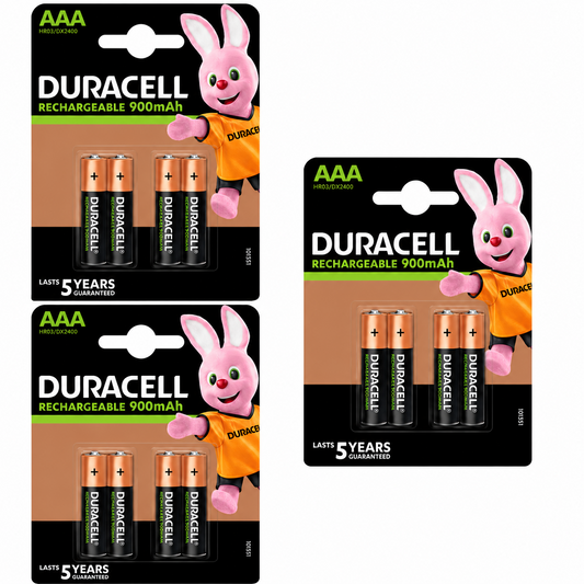 Duracell AAA 900mAh Rechargeable Battery HR03 NiMH 1.2V – Pack of 12