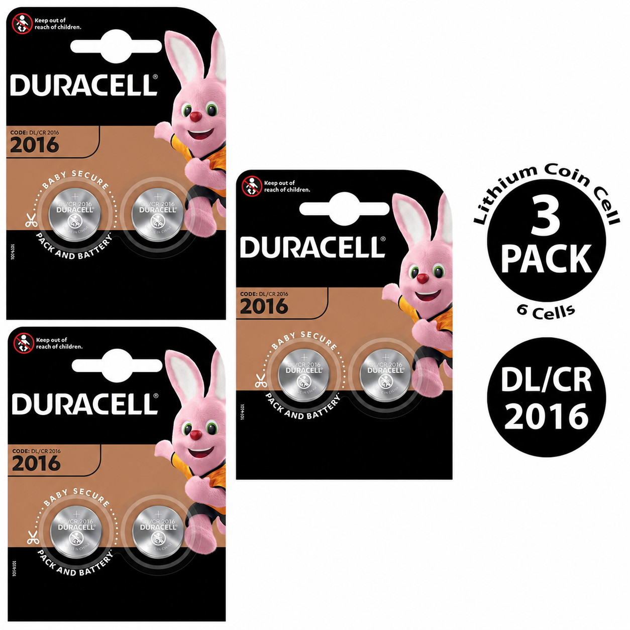 Duracell CR2016 3V Lithium Coin Cell Battery