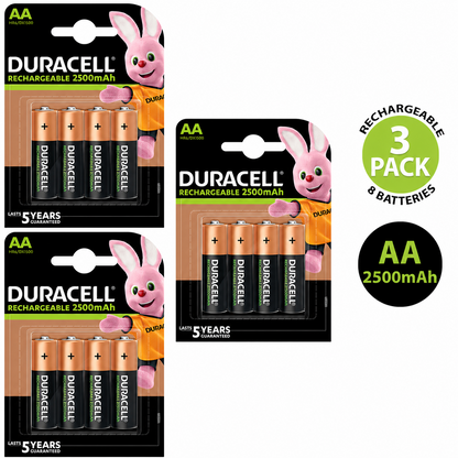 Duracell AA 2500mAh Rechargeable Battery HR6 NiMH 1.2V
