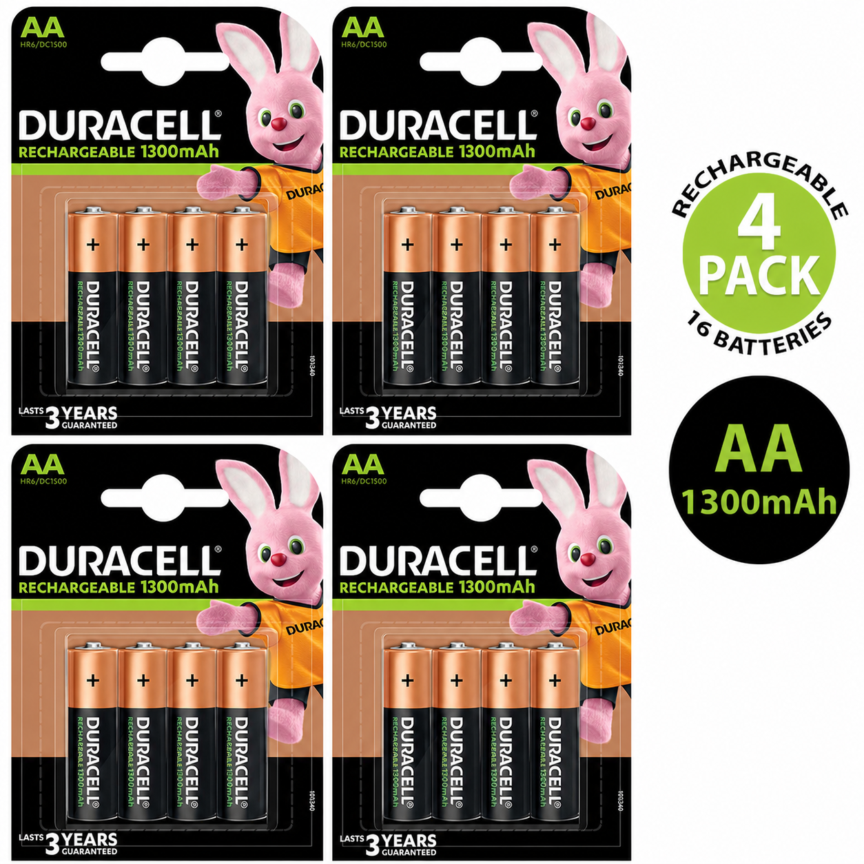 Duracell AA 1300mAh Rechargeable Battery HR6 NiMH 1.2V