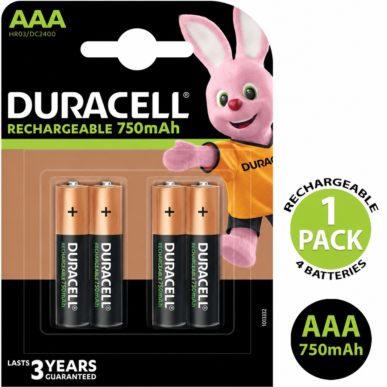Duracell AAA 750mAh Rechargeable Battery HR03 NiMH 1.2V